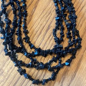 Onyx Black Necklace and Earrings